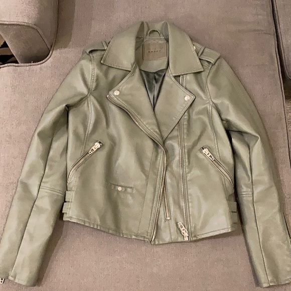 BLANK NYC sage green faux leather jacket, sz S - Picture 3 of 6
